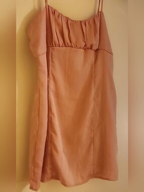 Altar'd State Spaghetti Adj Straps Cocktail Prom Dress XL (jrs) Soft Pink NWOT